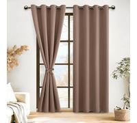 DWCN 2 Pièces Rideaux Occultant Thermiques à Oeillets, Rideau Thermique Isolant Anti Froid et Chaleur à Embrasses, 140x260 CM (Largeur x Hauteur), Kaki