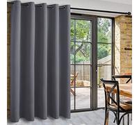 DWCN Gris Foncé Rideau Séparation Rideau Occultants Thermique L203xH213 cm Lot de 1 Large Rideaux Phonique Anti Bruit à Oeillets Rideaux Brise-bise Décoration Intérieure Moderne pour Salon/Chambre