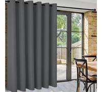 DWCN Gris Foncé Rideau Séparation Rideau Occultants Thermique L254xH274 cm Lot de 1 Large Rideaux Phonique Anti Bruit à Oeillets Rideaux Brise-bise Décoration Intérieure Moderne pour Salon/Chambre