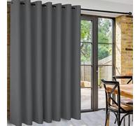 DWCN Gris Foncé Rideau Séparation Rideau Occultants Thermique L304xH243 cm Lot de 1 Large Rideaux Phonique Anti Bruit à Oeillets Rideaux Brise-bise Décoration Intérieure Moderne pour Salon/Chambre