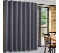 DWCN Gris Foncé Rideau Séparation Rideau Occultants Thermique L457xH243 cm Lot de 1 Large Rideaux Phonique Anti Bruit à Oeillets Rideaux Brise-bise Décoration Intérieure Moderne pour Salon/Chambre