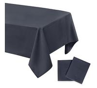 DWCN - Lot de 2 nappes Anti-Taches lavables et imperméables - pour Salle à Manger, Jardin, fête, Mariage ou Maison - Gris - 140 x 200 cm