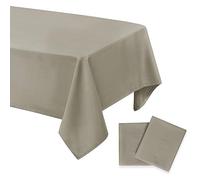 DWCN - Lot de 2 nappes anti-taches lavables et imperméables - Pour salle à manger, jardin, fête, mariage ou maison - Couleur taupe - 140 x 280 cm