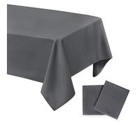 DWCN - Lot de 2 nappes anti-taches lavables et imperméables - Pour salle à manger, jardin, fête, mariage ou maison - Gris clair - 140 x 280 cm