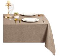 DWCN Nappe Kaki Aspect Lin Tissu Lavable et Imperméable, Moderne Enduite Carrée 110x110cm, Anti-Tache de Table pour Salle à Manger, Exterieur Jardin, Fête, Mariage Maison, Anniversaire