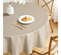 DWCN Nappe PVC Ronde Impermeable Anti Tache Essuyable 120 cm Beige