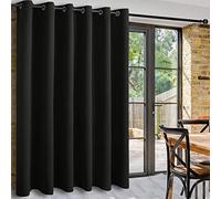 DWCN Noir Rideau Occultant Large Rideau Thermique Isolant Anti Froid et Chaleur L254xH243 cm 1 Panneaux Rideaux Separation de Piece Brise-bise Rideaux Acoustique pour Salon/Chambres à Coucher/Bureau