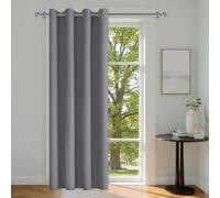 DWCN Rideau Occultant Thermiques Isolants Anti Froid Gris Rideau de Porte L140xH240 cm 1 Pièce Rideaux Separation à Oeillets Brise-bise Rideaux Phonique Anti Bruit pour Salon/Chambres à Coucher/Bureau