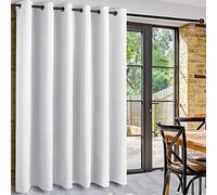 DWCN Rideau Occultants Thermique Blanc Rideaux Separation de Piece L254xH213 cm 1 Pièce à Oeillets Rideau Phonique Anti Bruit Décoration Intérieure Moderne pour Salon/Chambres à Coucher/Cuisines