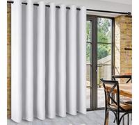 DWCN Rideau Occultants Thermique Blanc Rideaux Separation de Piece L304xH243 cm 1 Pièce à Oeillets Rideau Phonique Anti Bruit Décoration Intérieure Moderne pour Salon/Chambres à Coucher/Cuisines
