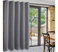 DWCN Rideau Séparation Gris Occultant Rideau Isolant Thermique à Oeillets L203xH213 cm Brise-bise Rideaux Phonique Protection la Vie Privée pour Salon/Chambres à Coucher/Chambre d'enfant Lot de 1