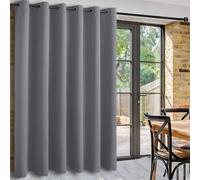 DWCN Rideau Séparation Gris Occultant Rideau Isolant Thermique à Oeillets L254xH274 cm Brise-bise Rideaux Phonique Protection la Vie Privée pour Salon/Chambres à Coucher/Chambre d'enfant Lot de 1