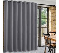 DWCN Rideau Séparation Gris Occultant Rideau Isolant Thermique à Oeillets L457xH243 cm Brise-bise Rideaux Phonique Protection la Vie Privée pour Salon/Chambres à Coucher/Chambre d'enfant Lot de 1