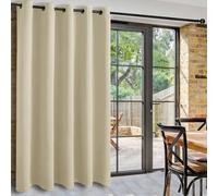 DWCN Rideaux Chambre Beige Clair Rideau Isolant Thermique L203xH213 cm 1 Pièce Large Rideau Occultant à Oeillets Phonique Anti Bruit Rideaux Separation de Piece Décoration Maion pour Salon//Cuisines