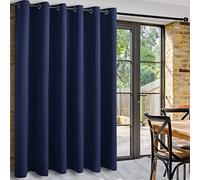 DWCN Rideaux Séparation Occultants Bleu Foncé pour Maison Décoration L254xH243 cm 1 Panneaux Rideau Thermique Draperies à Oeillets Brise-bise Rideaux Phonique pour Salon/Chambres à Coucher/Cuisines