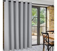 DWCN Total Privacy Rideau occultant séparateur de pièce - Rideaux thermiques pour porte de terrasse, salon, chambre à coucher et espace de bureau partagé - 1 rideau à œillets, 2,5 m de large x 2,1 m de haut, gris argenté