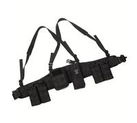 DWCYZXL Sac banane multifonctionnel avec poche ventrale, ceinture de patrouille, gilet de poitrine, équipement tactique de chasse en plein air pour la chasse (BK)