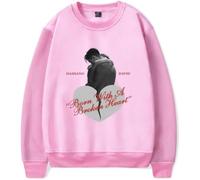 DWDKJU Damiano David Born with a Broken Heart 2025 Sweatshirts, Pulls à Capuche à Manches Longues Imprimés Graphiques Unisexes pour Les Fans De Singer,Rose,M