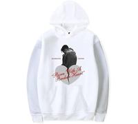 DWDKJU Damiano David Born with a Broken Heart 2025 Sweatshirts, Pulls à Capuche à Manches Longues Imprimés Graphiques Unisexes pour Les Fans De Singer,Blanc,XXS