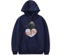 DWDKJU Damiano David Born with a Broken Heart 2025 Sweatshirts, Pulls à Capuche à Manches Longues Imprimés Graphiques Unisexes pour Les Fans De Singer,Bleu,XXL