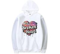 DWDKJU Damiano David Born with a Broken Heart 2025 Sweatshirts, Pulls à Capuche à Manches Longues Imprimés Graphiques Unisexes pour Les Fans De Singer,Blanc,M