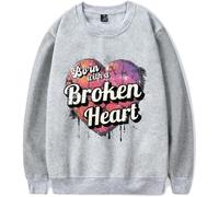 DWDKJU Damiano David Born with a Broken Heart 2025 Sweatshirts, Pulls à Capuche à Manches Longues Imprimés Graphiques Unisexes pour Les Fans De Singer,Gris,XS
