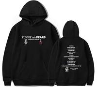DWDKJU Damiano David Funny Little Fears 2025 Sweatshirts, Pulls à Capuche à Manches Longues Imprimés Graphiques Unisexes pour Les Fans De Singer,Noir,M