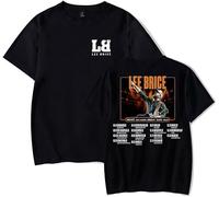 DWDKJU Lee Brice What You Know About That Tour 2025 T-Shirt, Les Fans De Musique Imprimé Léger à Manches Courtes pour Le Quotidien Street,Noir,S
