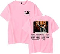 DWDKJU Lee Brice What You Know About That Tour 2025 T-Shirt, Les Fans De Musique Imprimé Léger à Manches Courtes pour Le Quotidien Street,Rose,S