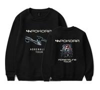 DWDKJU M. Pokora Adrenaline Tour Sweatshirts, Pulls à Capuche à Manches Longues Imprimés Graphiques Unisexes pour Les Fans De Singer,Noir,XXL