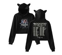 DWDKJU M. Pokora Adrenaline Tour Sweatshirts, Pulls à Capuche à Manches Longues Imprimés Graphiques Unisexes pour Les Fans De Singer,Noir,S