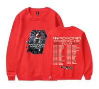 DWDKJU M. Pokora Adrenaline Tour Sweatshirts, Pulls à Capuche à Manches Longues Imprimés Graphiques Unisexes pour Les Fans De Singer,Rouge,3XL
