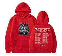 DWDKJU M. Pokora Adrenaline Tour Sweatshirts, Pulls à Capuche à Manches Longues Imprimés Graphiques Unisexes pour Les Fans De Singer,Rouge,3XL