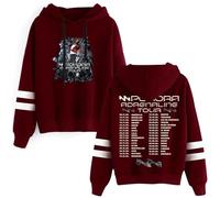 DWDKJU M. Pokora Adrenaline Tour Sweatshirts, Pulls à Capuche à Manches Longues Imprimés Graphiques Unisexes pour Les Fans De Singer,Rouge,L