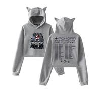 DWDKJU M. Pokora Adrenaline Tour Sweatshirts, Pulls à Capuche à Manches Longues Imprimés Graphiques Unisexes pour Les Fans De Singer,Gris,3XL