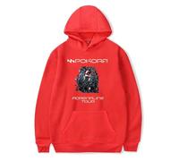 DWDKJU M. Pokora Adrenaline Tour Sweatshirts, Pulls à Capuche à Manches Longues Imprimés Graphiques Unisexes pour Les Fans De Singer,Rouge,4XL