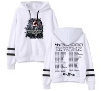 DWDKJU M. Pokora Adrenaline Tour Sweatshirts, Pulls à Capuche à Manches Longues Imprimés Graphiques Unisexes pour Les Fans De Singer,Blanc,XL