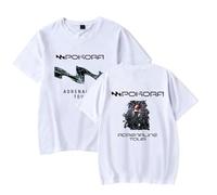 DWDKJU M. Pokora Adrenaline Tour T-Shirt, Les Fans De Musique Imprimé Léger à Manches Courtes pour Le Quotidien Street,Blanc,XS