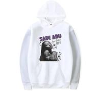 DWDKJU Sade Love Deluxe Sweatshirts, Pulls à Capuche à Manches Longues Imprimés Graphiques Unisexes pour Les Fans De Singer,Blanc,XXL