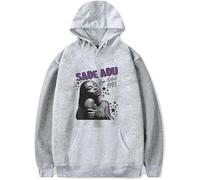 DWDKJU Sade Love Deluxe Sweatshirts, Pulls à Capuche à Manches Longues Imprimés Graphiques Unisexes pour Les Fans De Singer,Gris,XXS