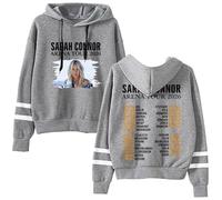 DWDKJU Sarah Connor Arena Tour 2026 Sweatshirts, Pulls à Capuche à Manches Longues Imprimés Graphiques Unisexes pour Les Fans De Singer,Gris,XXS