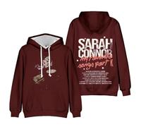 DWDKJU Sarah Connor Sweatshirts, Pulls à Capuche à Manches Longues Imprimés Graphiques Unisexes pour Les Fans De Singer,Rouge,XS
