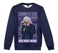 DWDKJU Sarah Connor Sweatshirts, Pulls à Capuche à Manches Longues Imprimés Graphiques Unisexes pour Les Fans De Singer,Bleu,XS