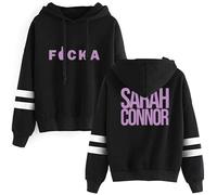 DWDKJU Sarah Connor Sweatshirts, Pulls à Capuche à Manches Longues Imprimés Graphiques Unisexes pour Les Fans De Singer,Noir,XXS
