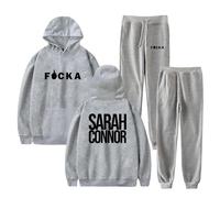 DWDKJU Sarah Connor Sweatshirts, Pulls à Capuche à Manches Longues Imprimés Graphiques Unisexes pour Les Fans De Singer,Gris,XXL