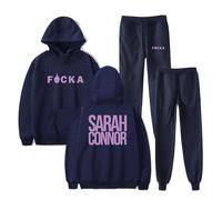 DWDKJU Sarah Connor Sweatshirts, Pulls à Capuche à Manches Longues Imprimés Graphiques Unisexes pour Les Fans De Singer,Bleu,L