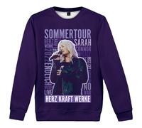DWDKJU Sarah Connor Sweatshirts, Pulls à Capuche à Manches Longues Imprimés Graphiques Unisexes pour Les Fans De Singer,Violet,XXL