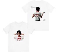 DWDKJU Sombr I Barely Know Her T-Shirt, Les Fans De Musique Imprimé Léger à Manches Courtes pour Le Quotidien Street,Blanc,XXS