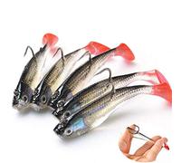 DWE 5 pcs Leurres de pêche 3D, Les Yeux Doux Leurre de pêche appâts Crochet Simple Appât Artificiel