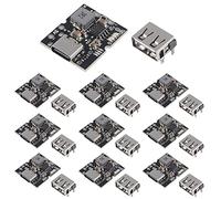 DWEII Lot de 10 convertisseurs USB de type C 5 V 2 A pour batterie au lithium - Panneau de protection de charge - Affichage LED USB pour chargeur de bricolage (pas de version soudure)